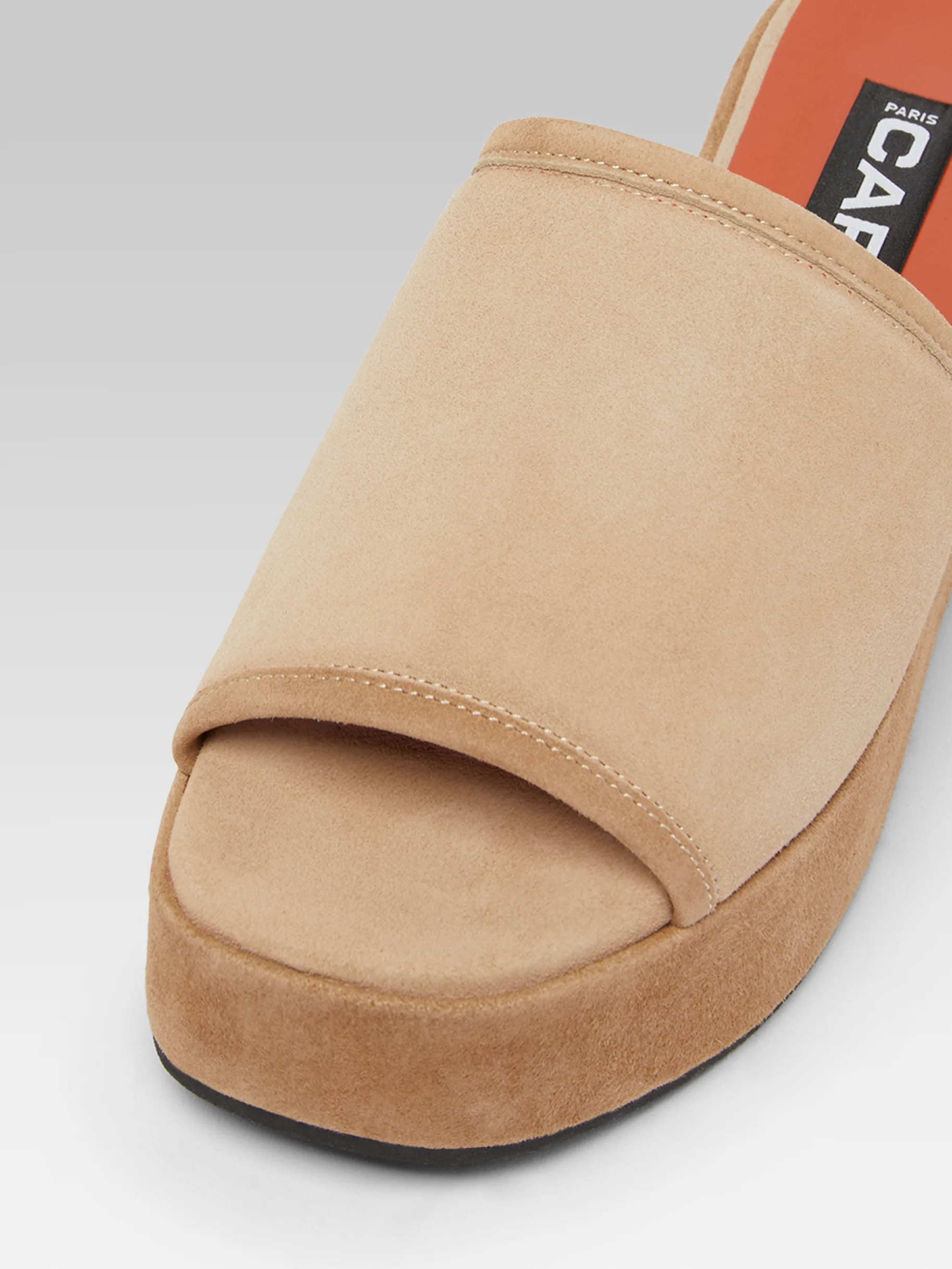 Adri - Mules cuir velours cappuccino - Image 4