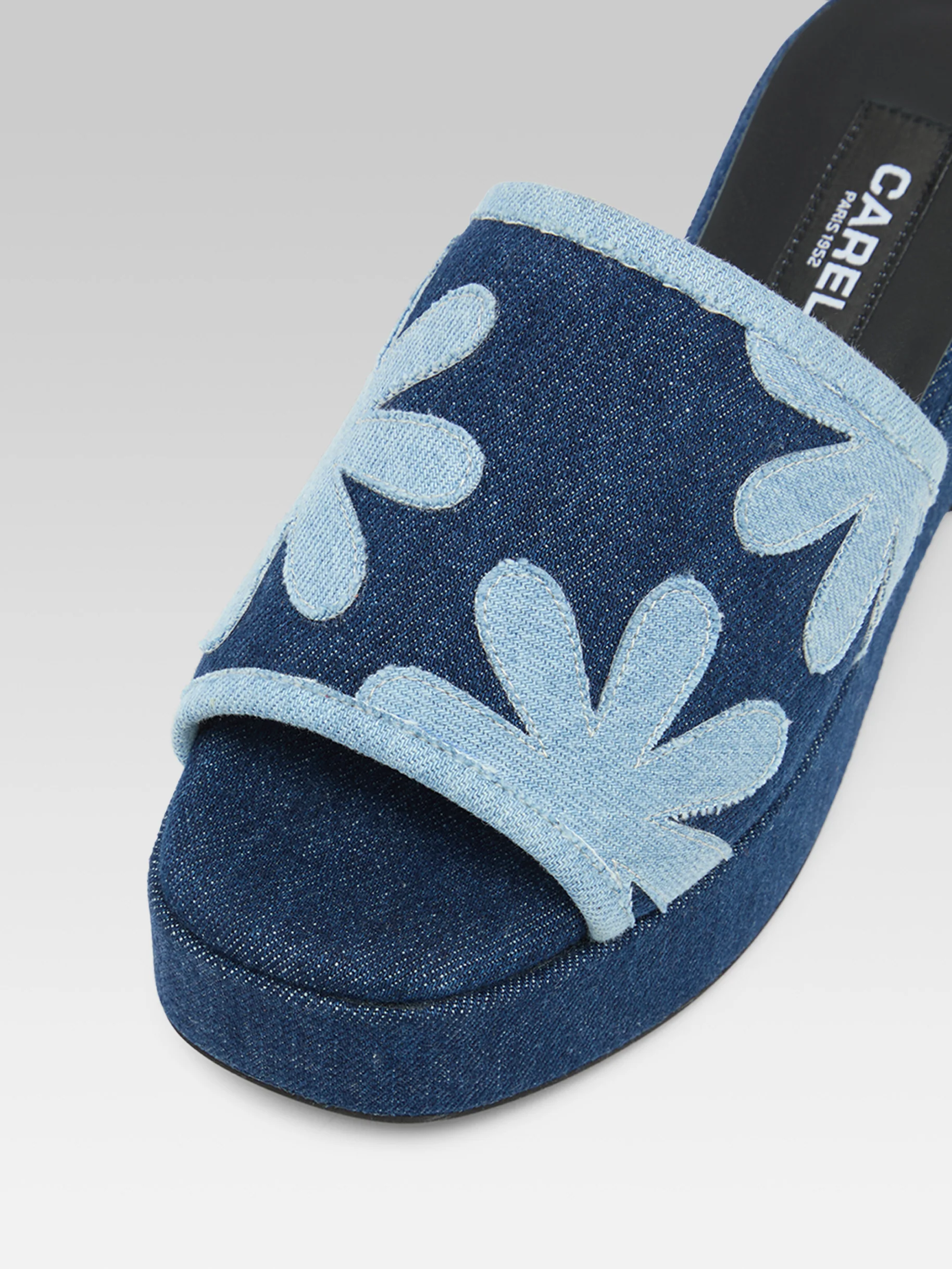 Adri - Mules tissu bi-jeans à fleurs - Image 4