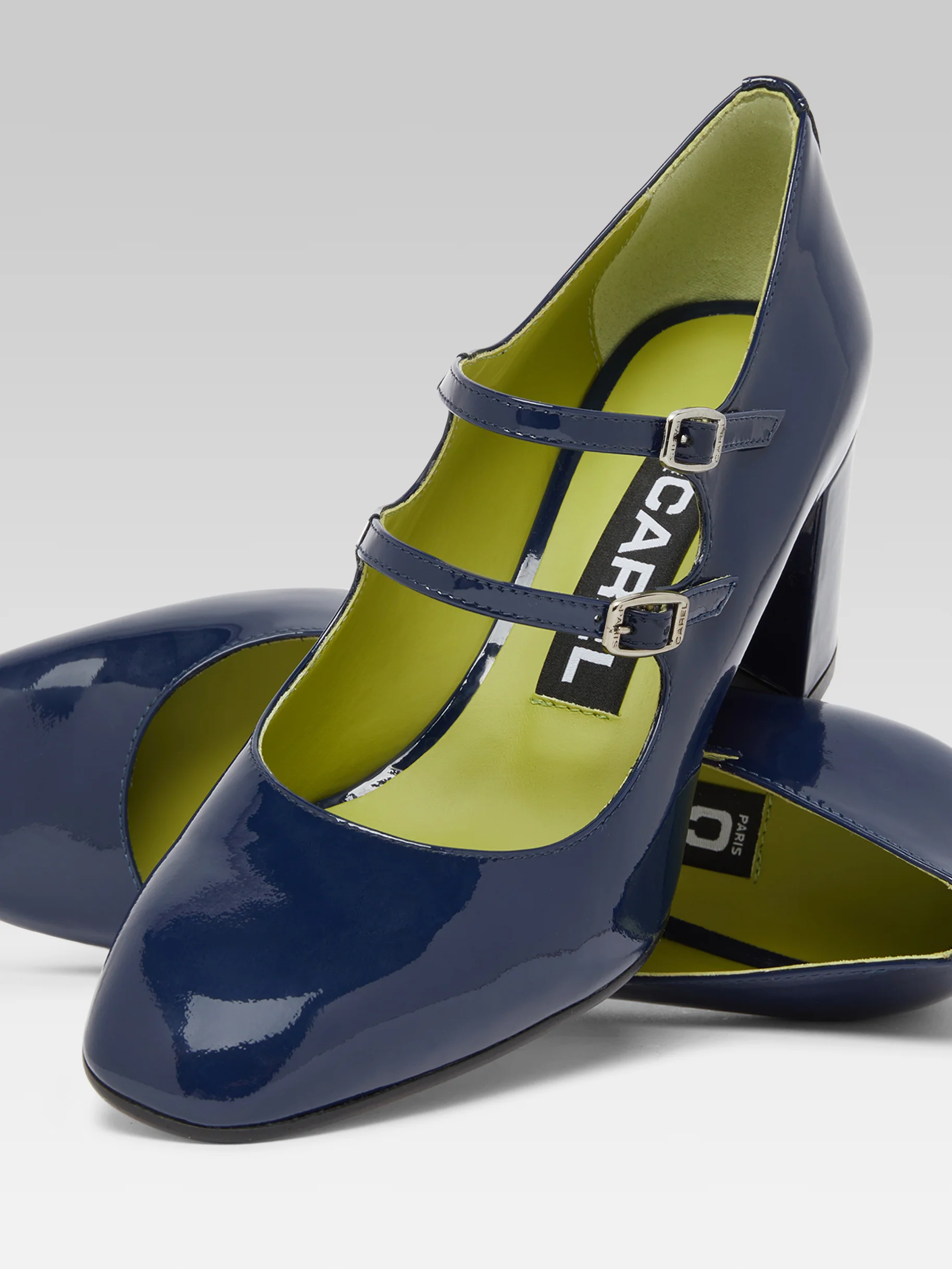 Alice - Escarpins babies cuir verni bleu - Image 5