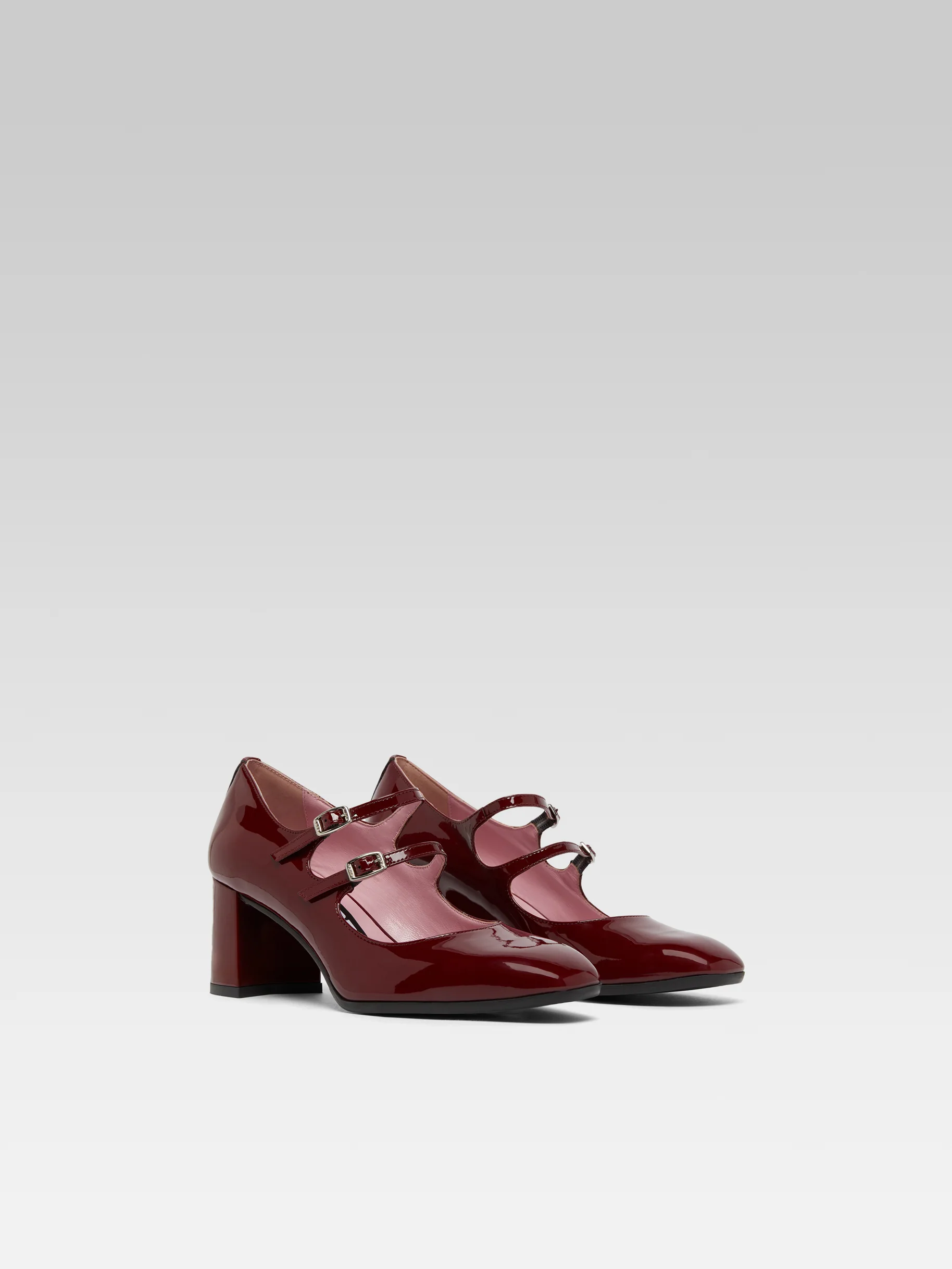 Alice - Escarpins babies cuir verni bordeaux - Image 5