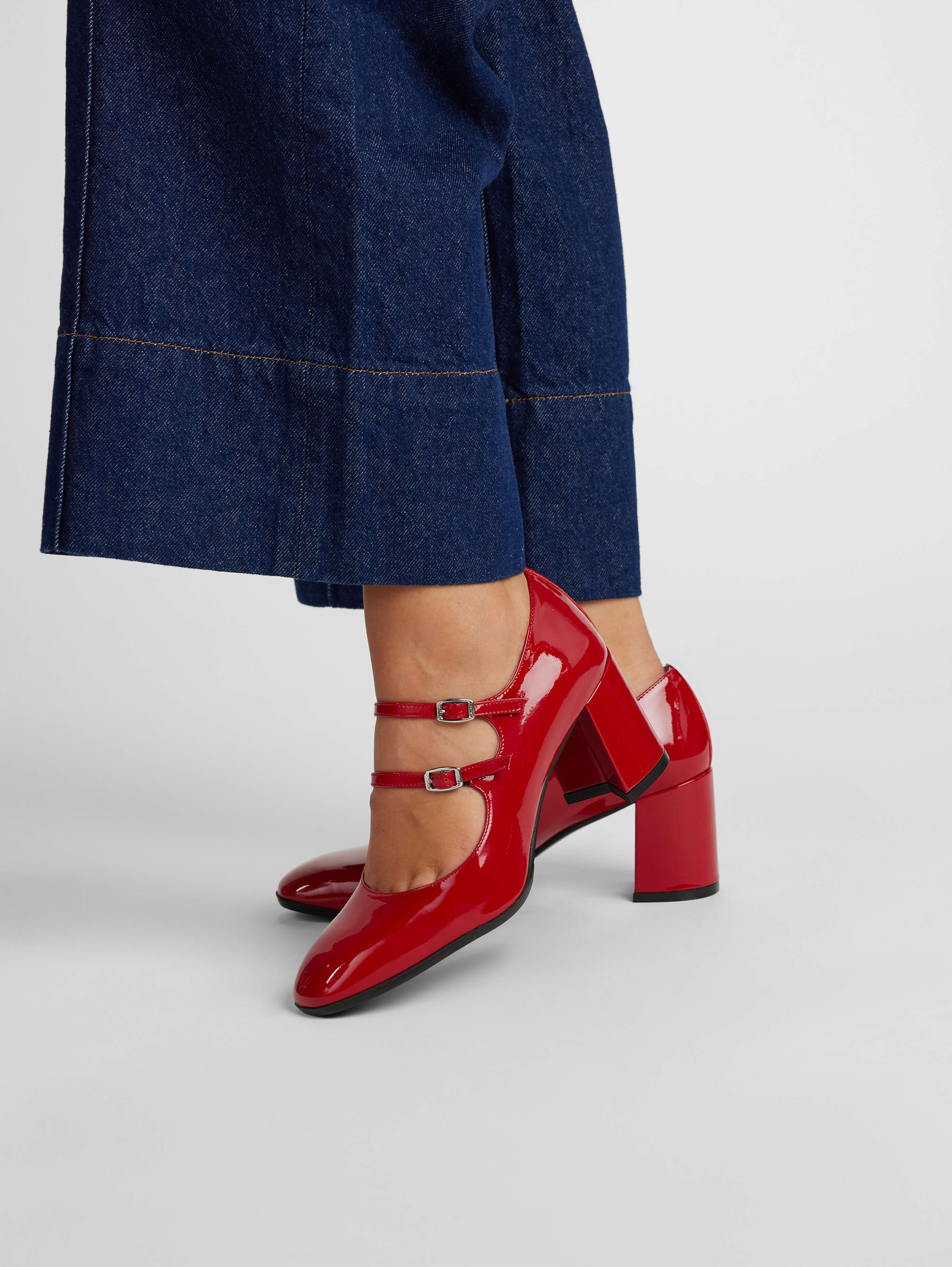Alice - Escarpins babies cuir verni rouge - Image 7