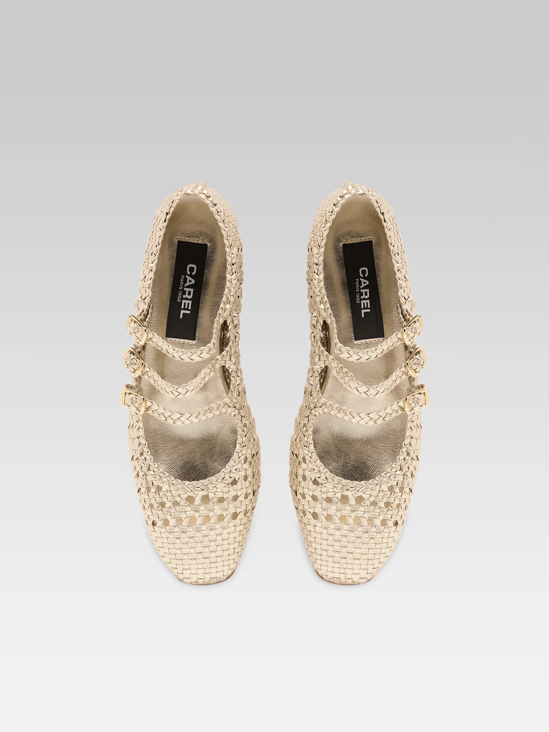 Ariana - Ballerines babies cuir tressé platine - Image 5