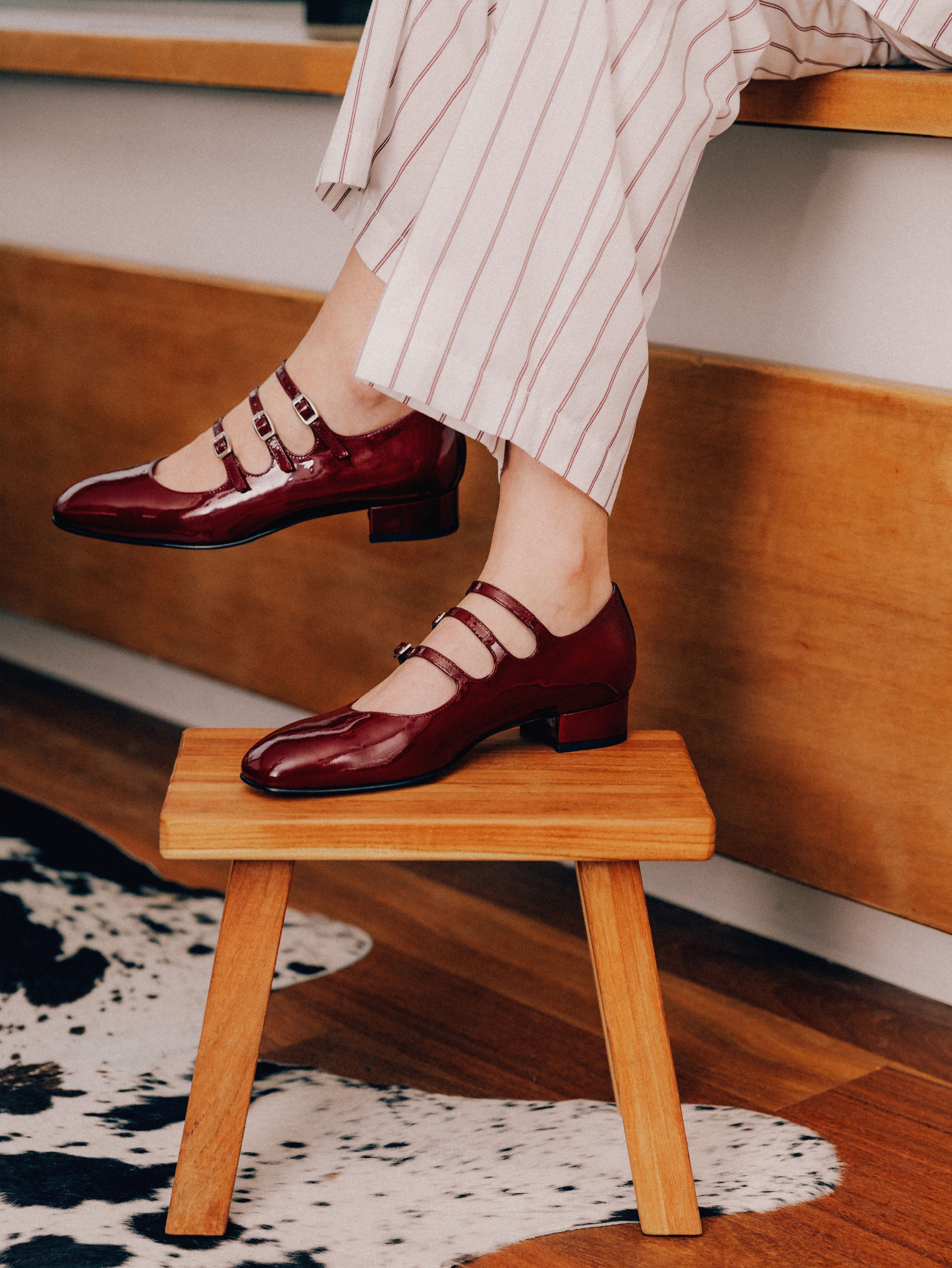 Ariana - Ballerines babies cuir verni bordeaux - Image 7