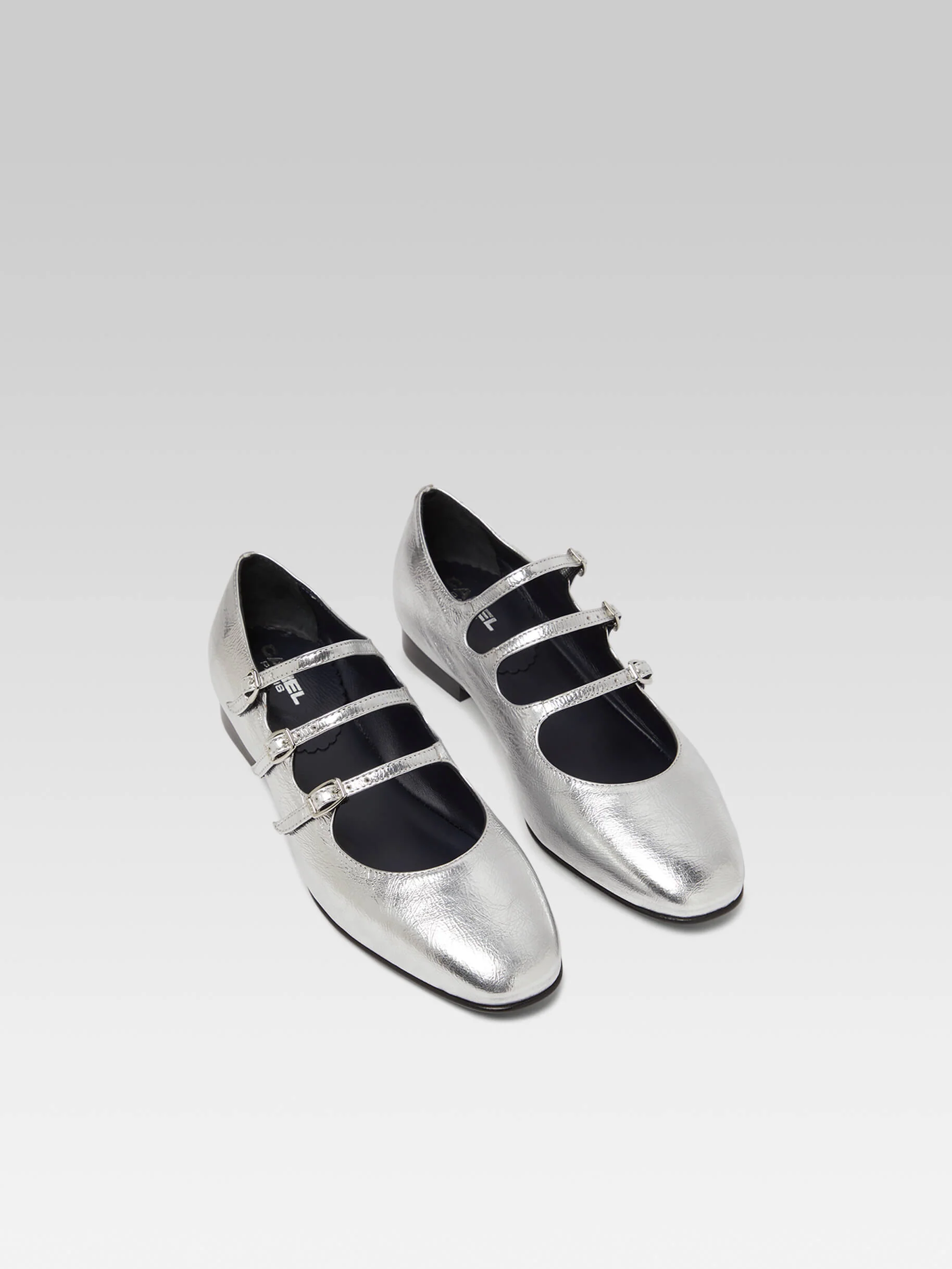 Ariana s - Ballerines babies cuir laminé argent - Image 5