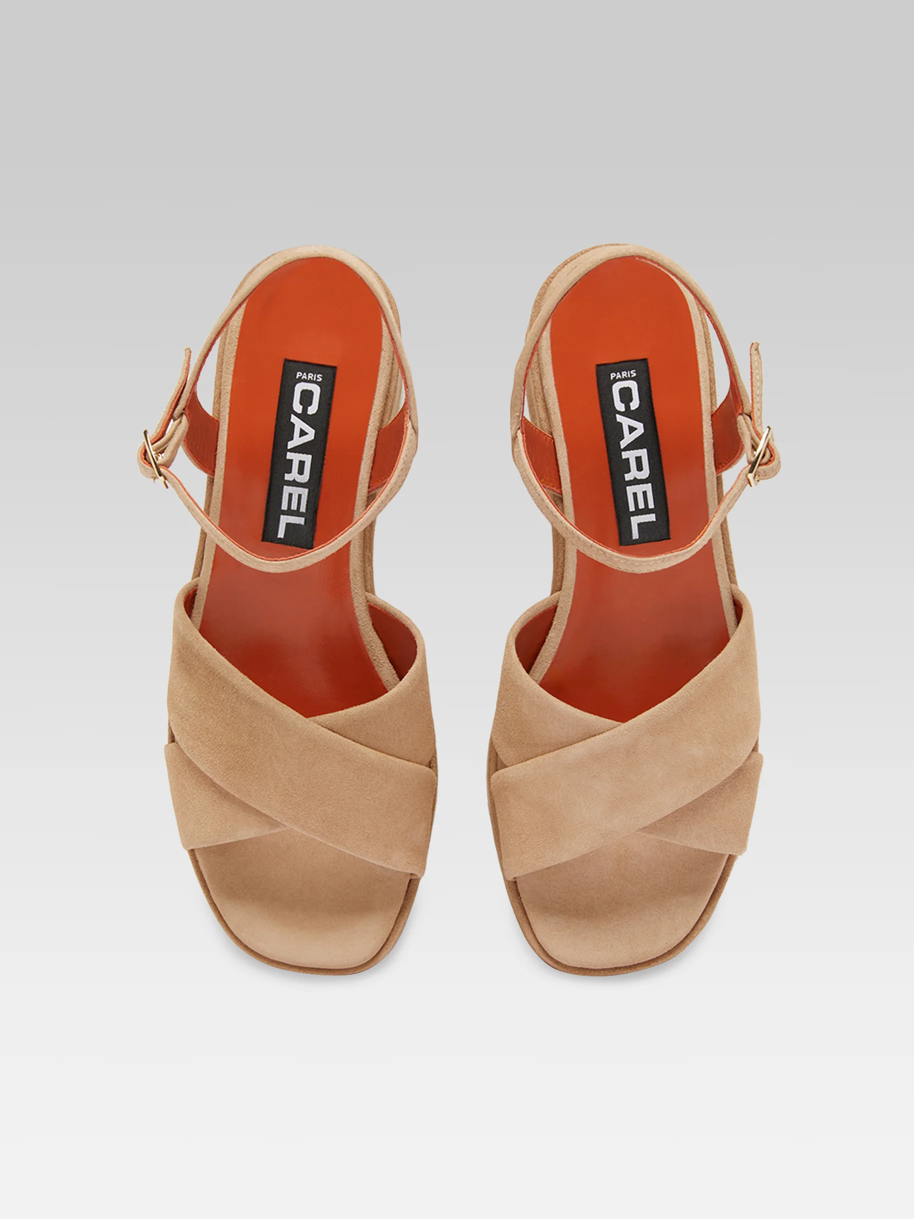 Carnaval - Sandales cuir velours cappuccino - Image 4