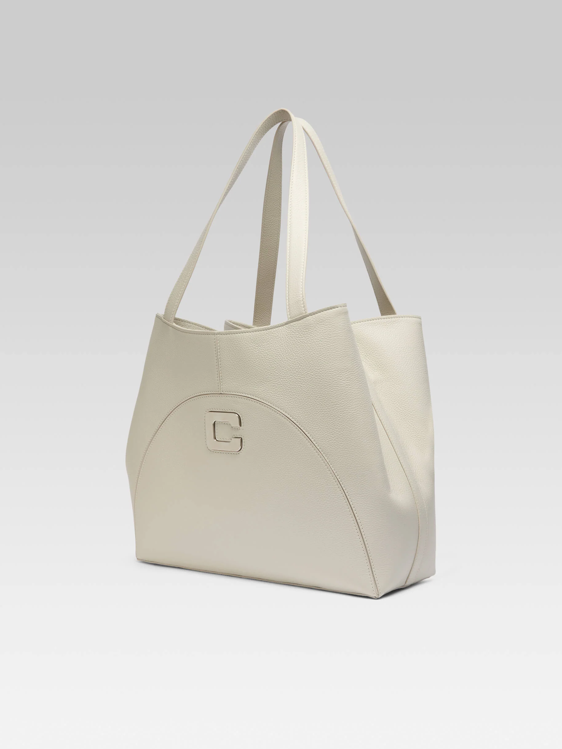 Clemenceau - Sac cabas cuir grainé ivoire - Image 5