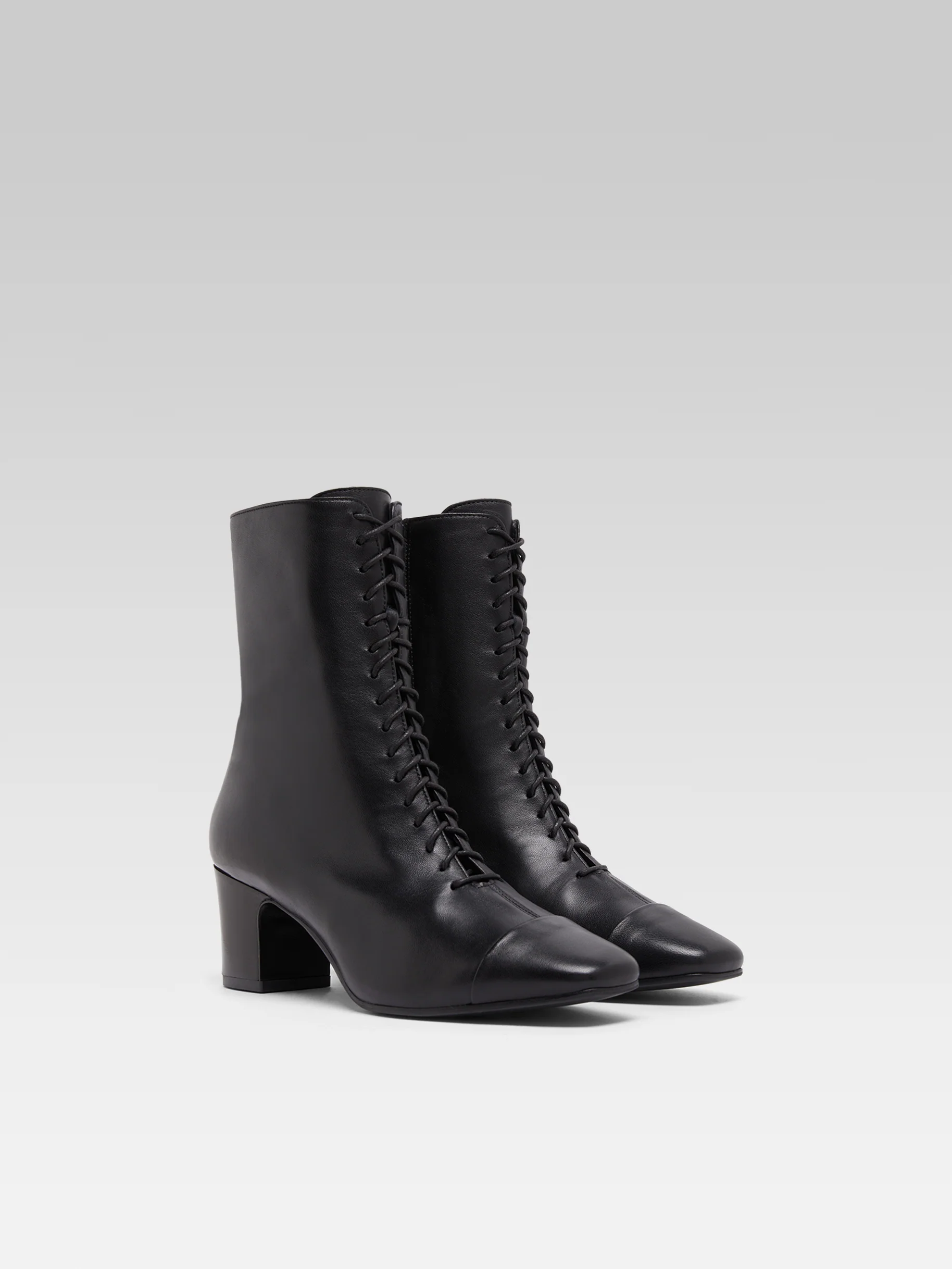 Colette - Bottines à lacets cuir noir - Image 4
