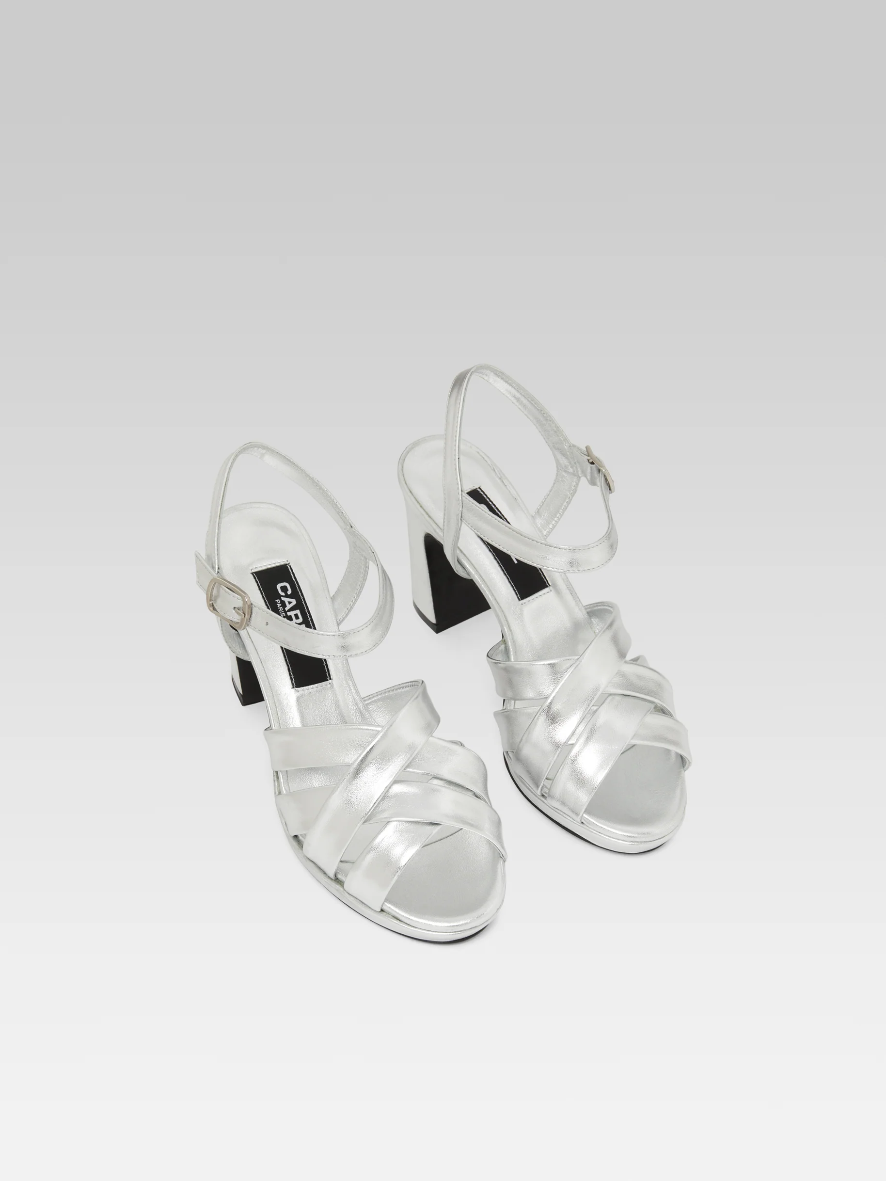 Dancing - Sandales cuir laminé argent - Image 5
