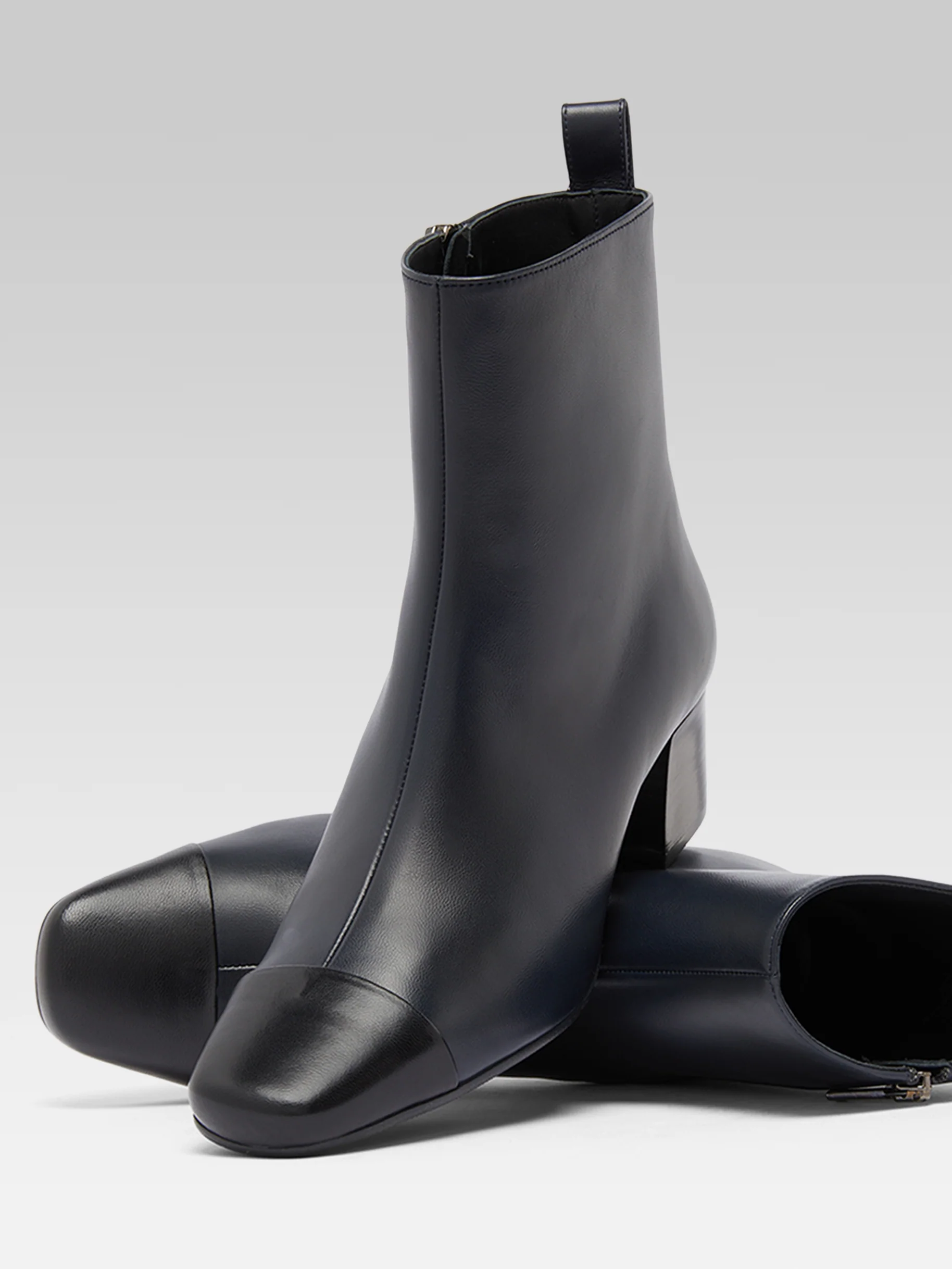 Estime - Bottines cuir bleu et noir - Image 4