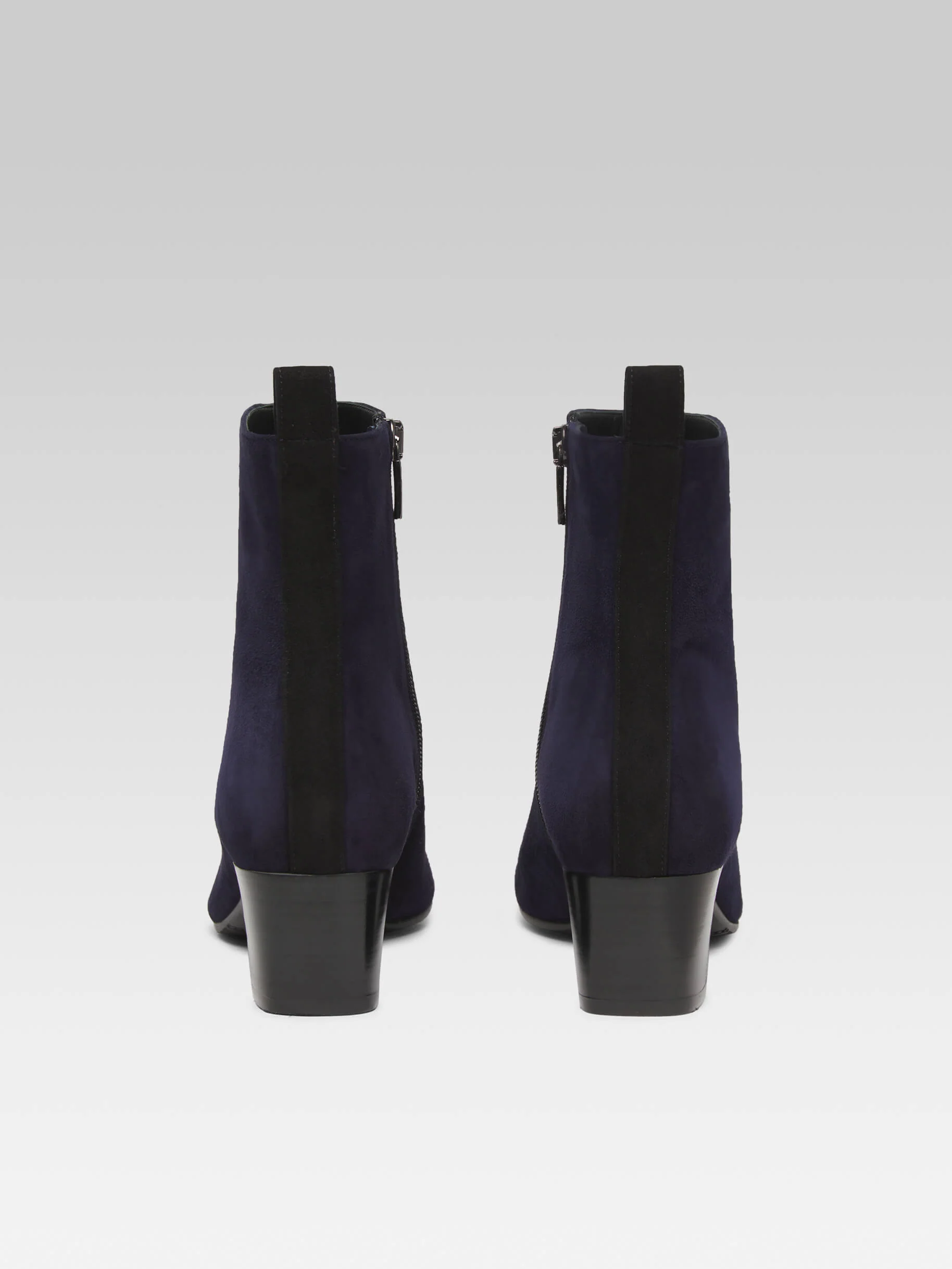 Estime - Bottines cuir velours bleu marine et noir - Image 5