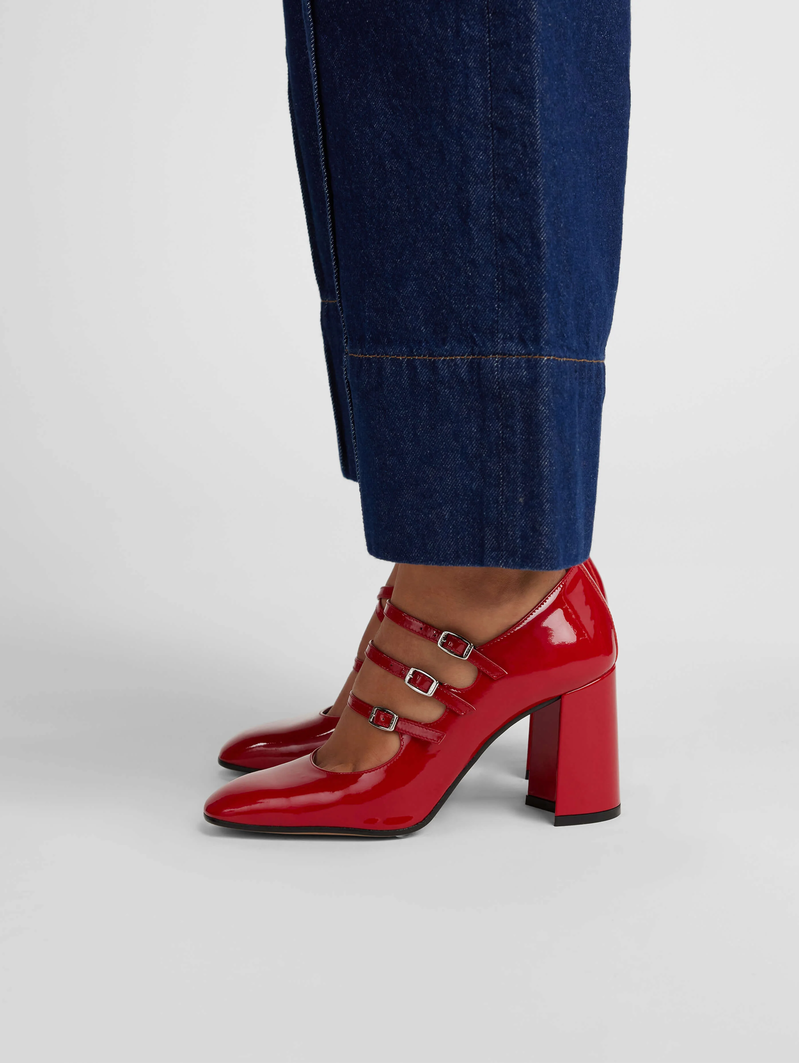 Keel - Escarpins babies cuir verni rouge - Image 6