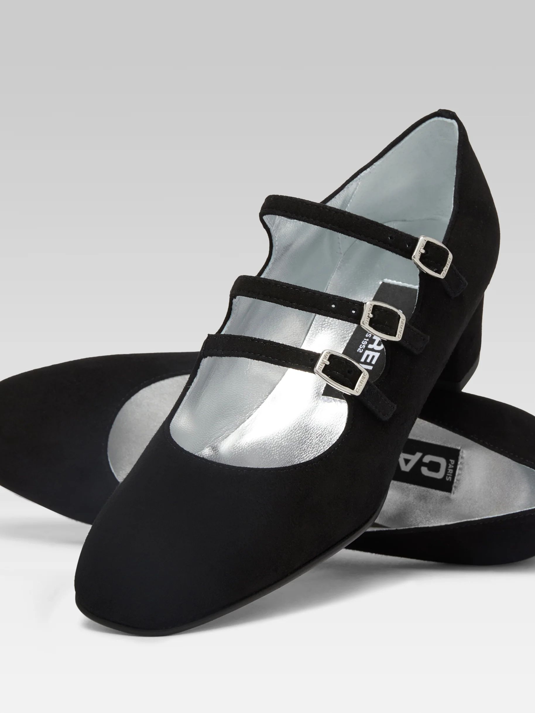 Kina - Escarpins babies cuir velours noir - Image 4