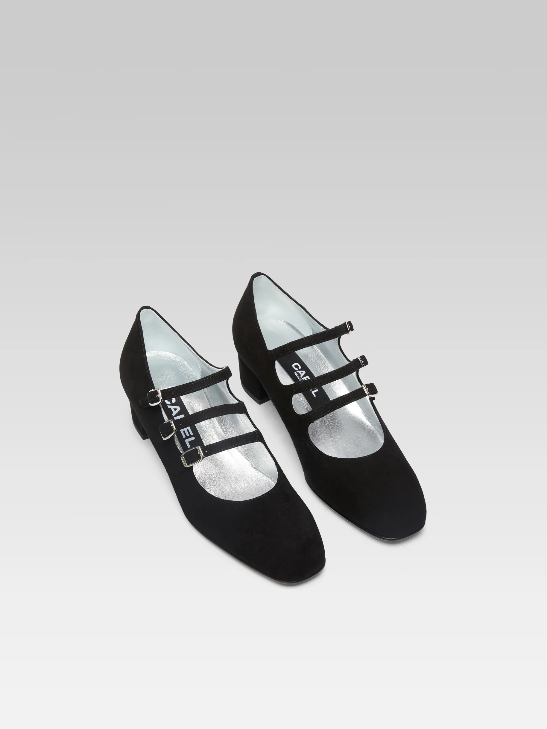 Kina - Escarpins babies cuir velours noir - Image 5