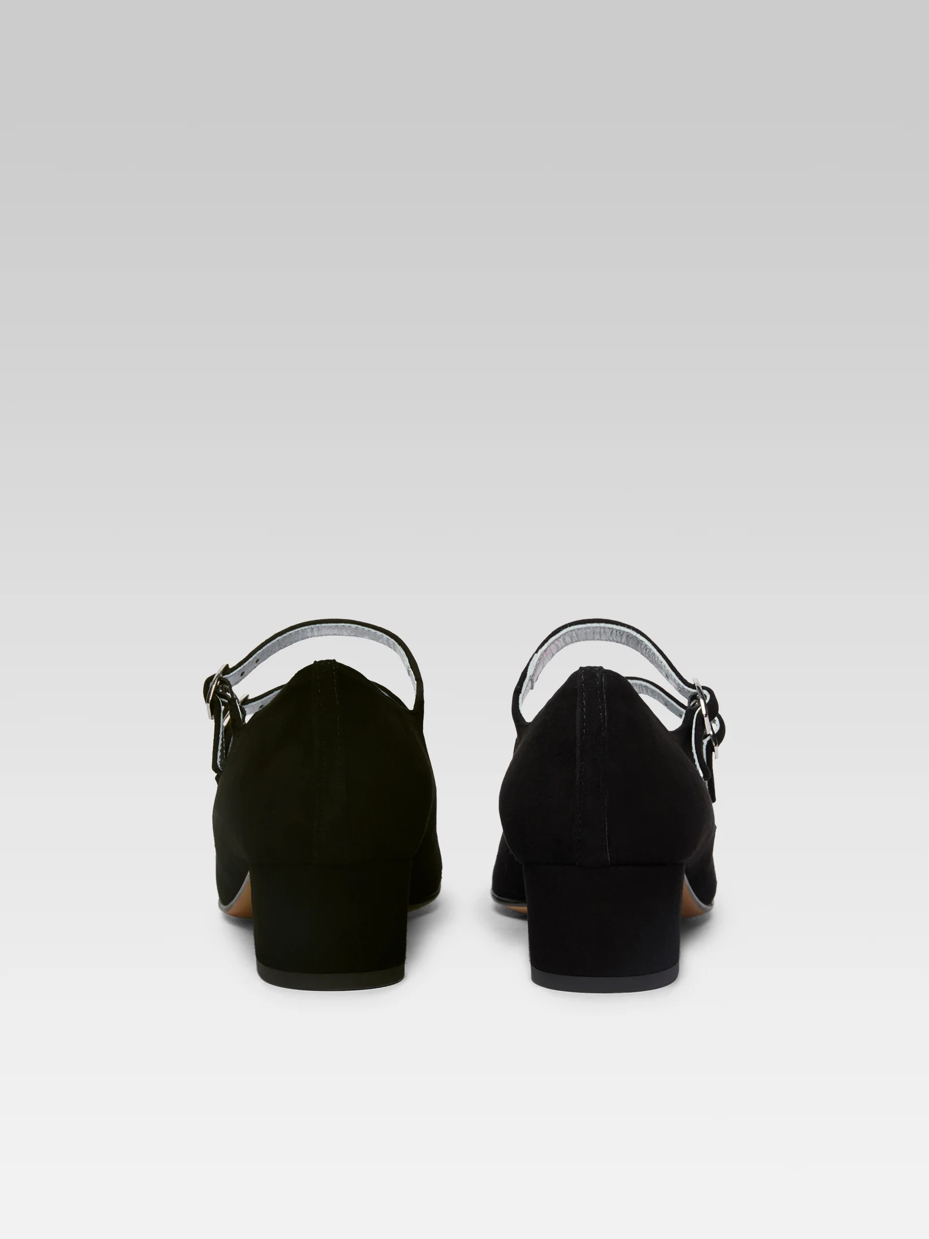 Kina - Escarpins babies cuir velours noir - Image 7