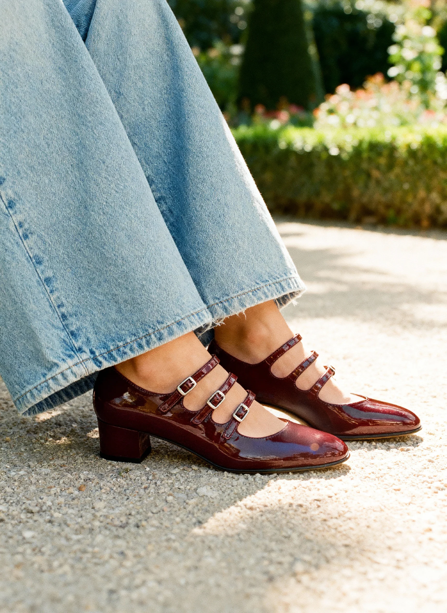 Kina - Escarpins babies cuir verni bordeaux - Image 3