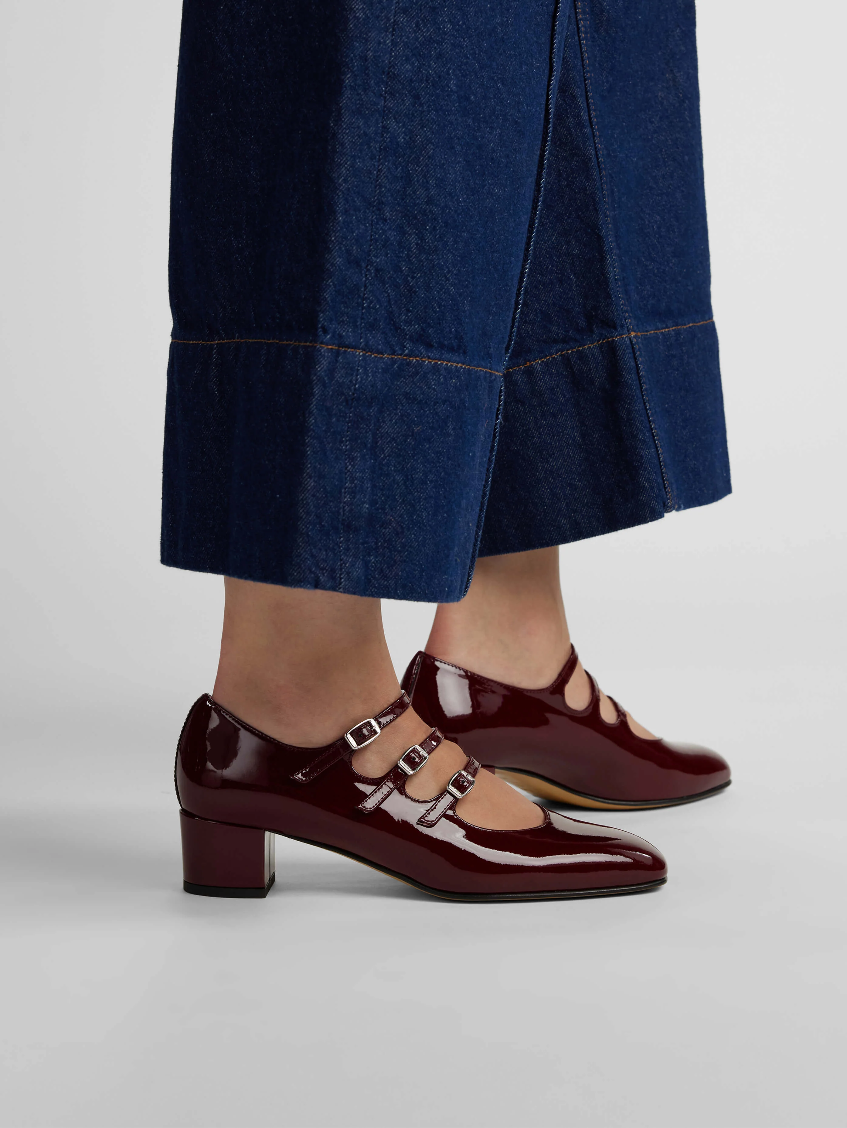 Kina - Escarpins babies cuir verni bordeaux - Image 4