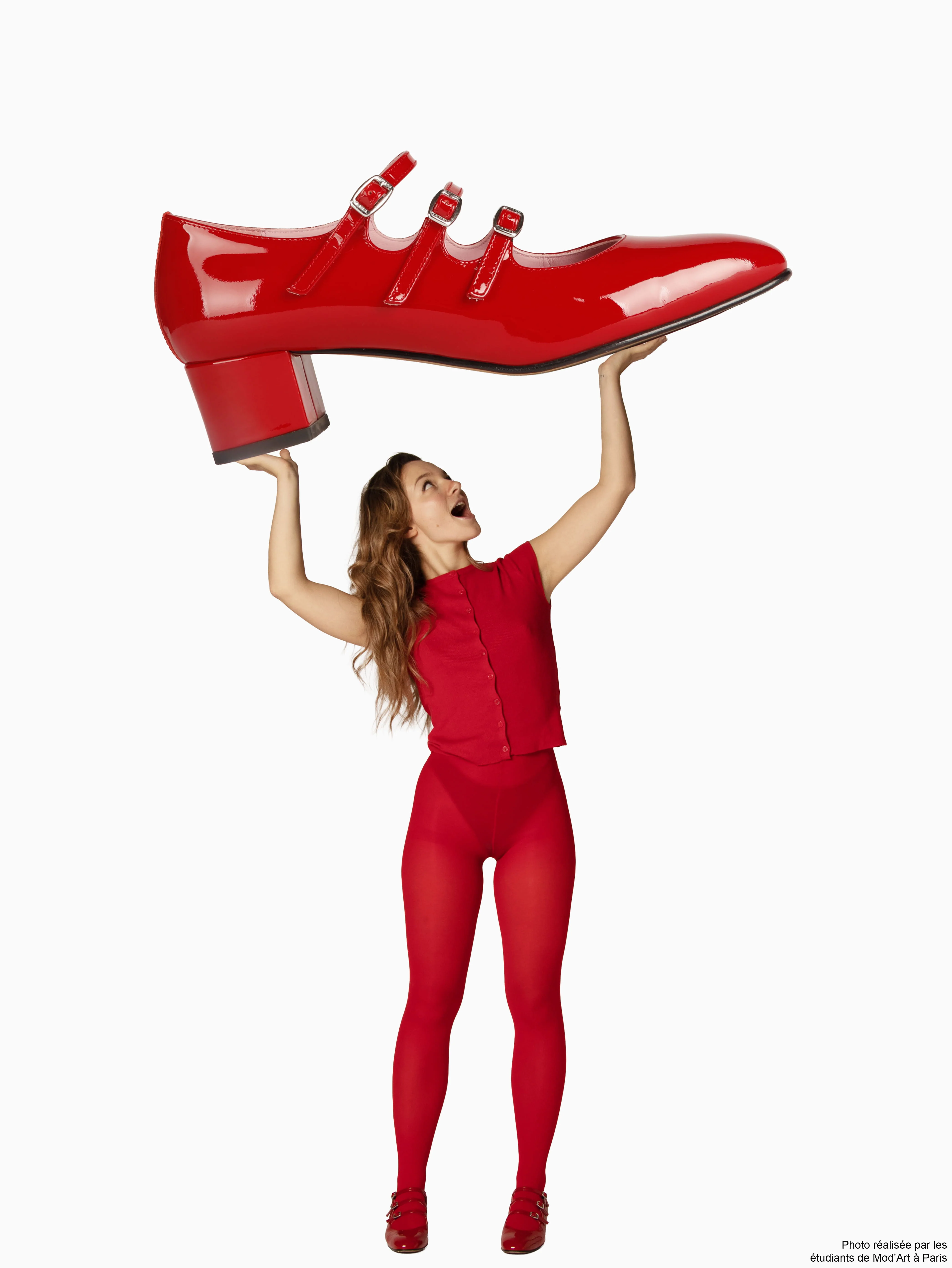 Kina - Escarpins babies cuir verni rouge - Image 7