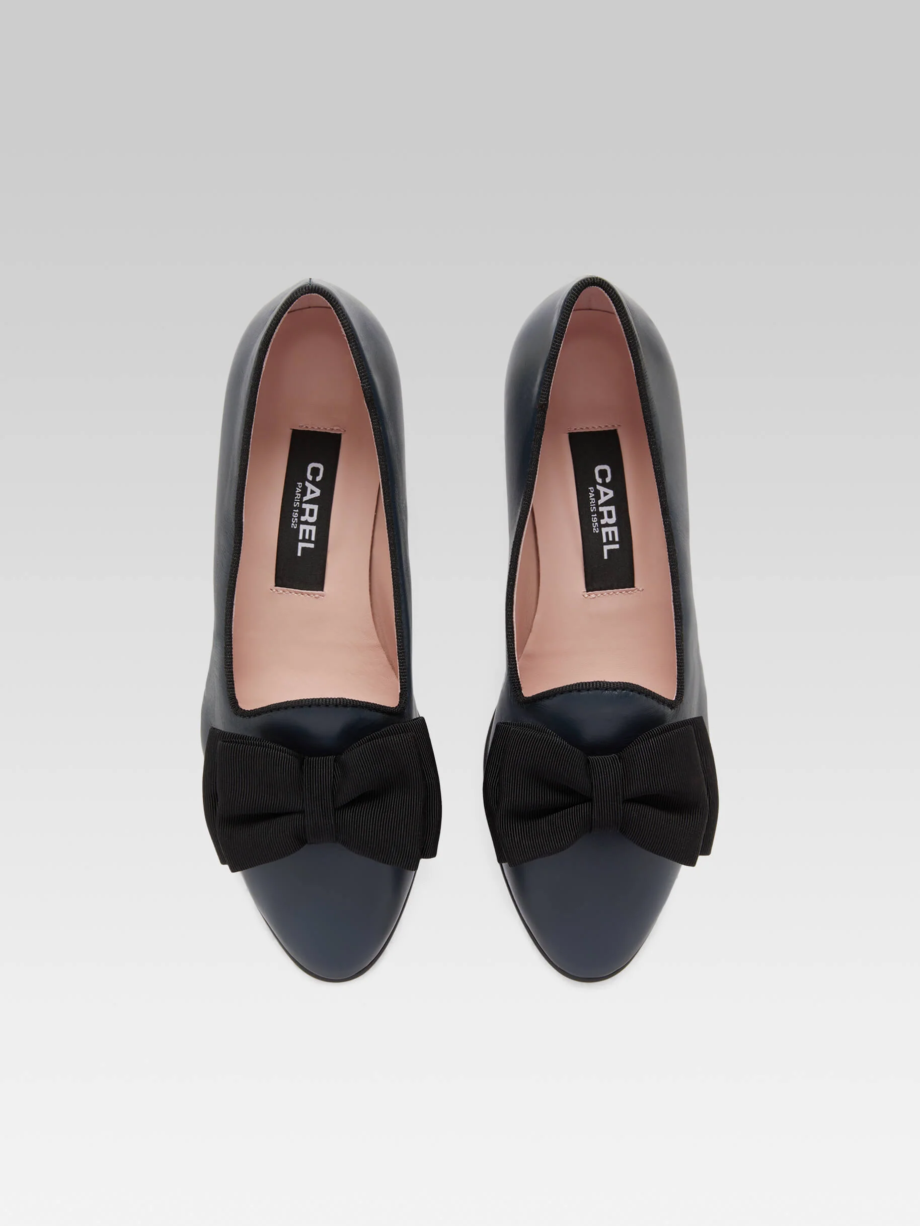 Marquis - Ballerines à noeud cuir bleu marine - Image 3