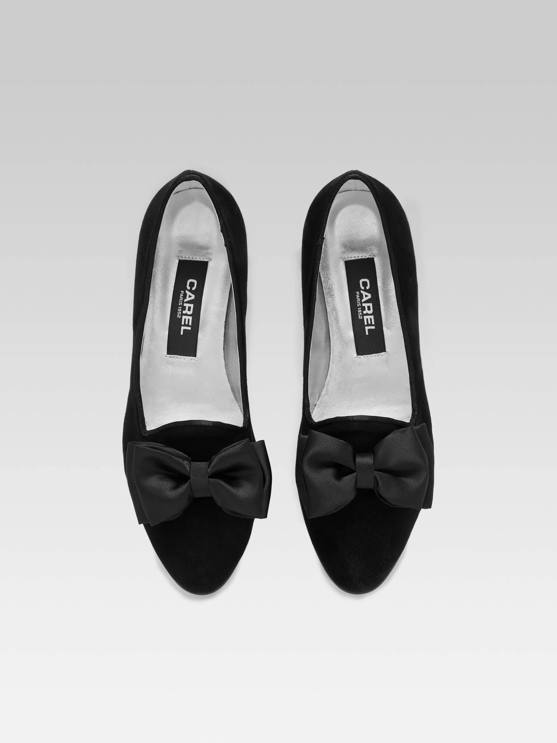 Marquis - Ballerines à noeud cuir velours noir - Image 3