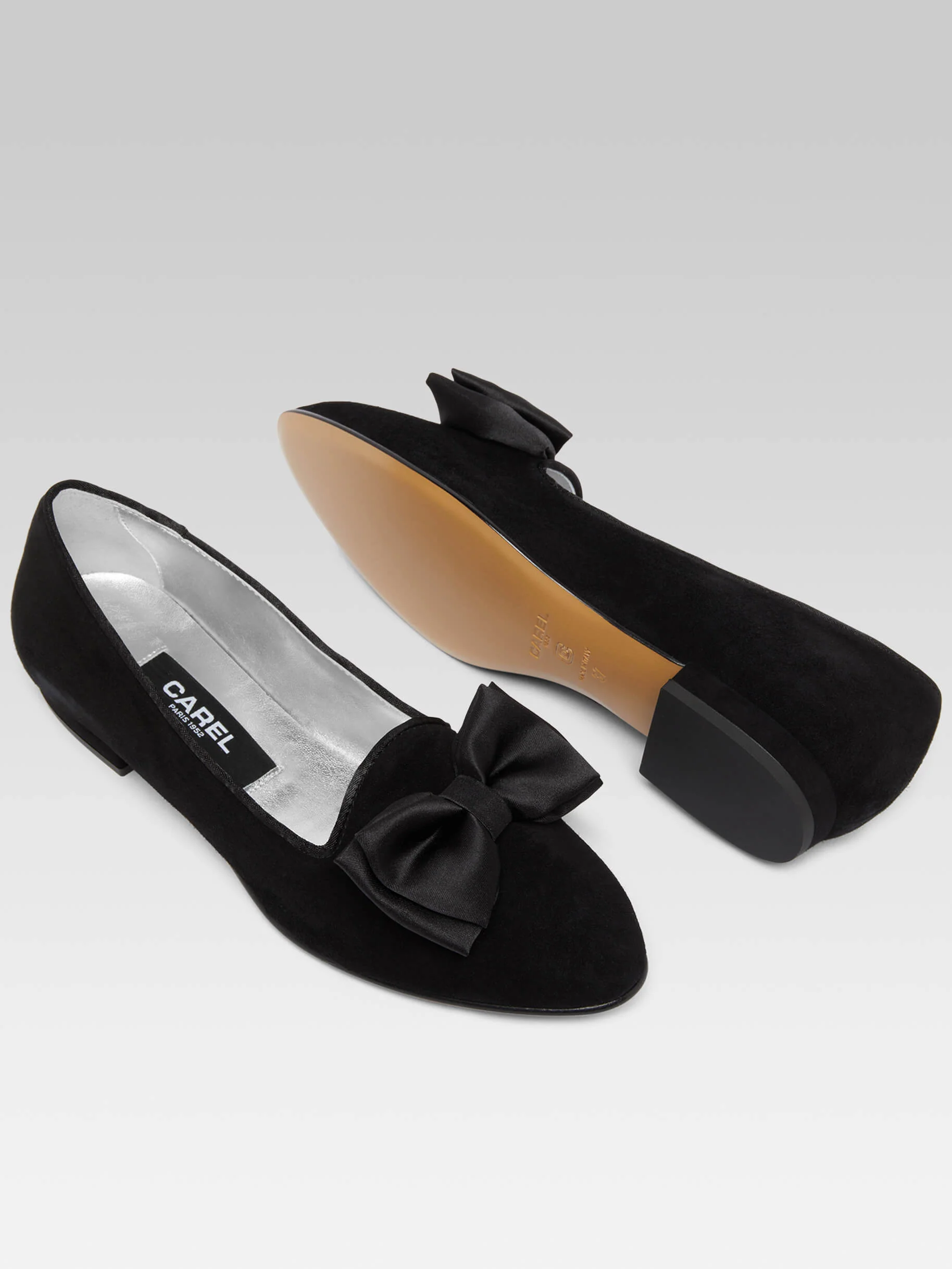 Marquis - Ballerines à noeud cuir velours noir - Image 5