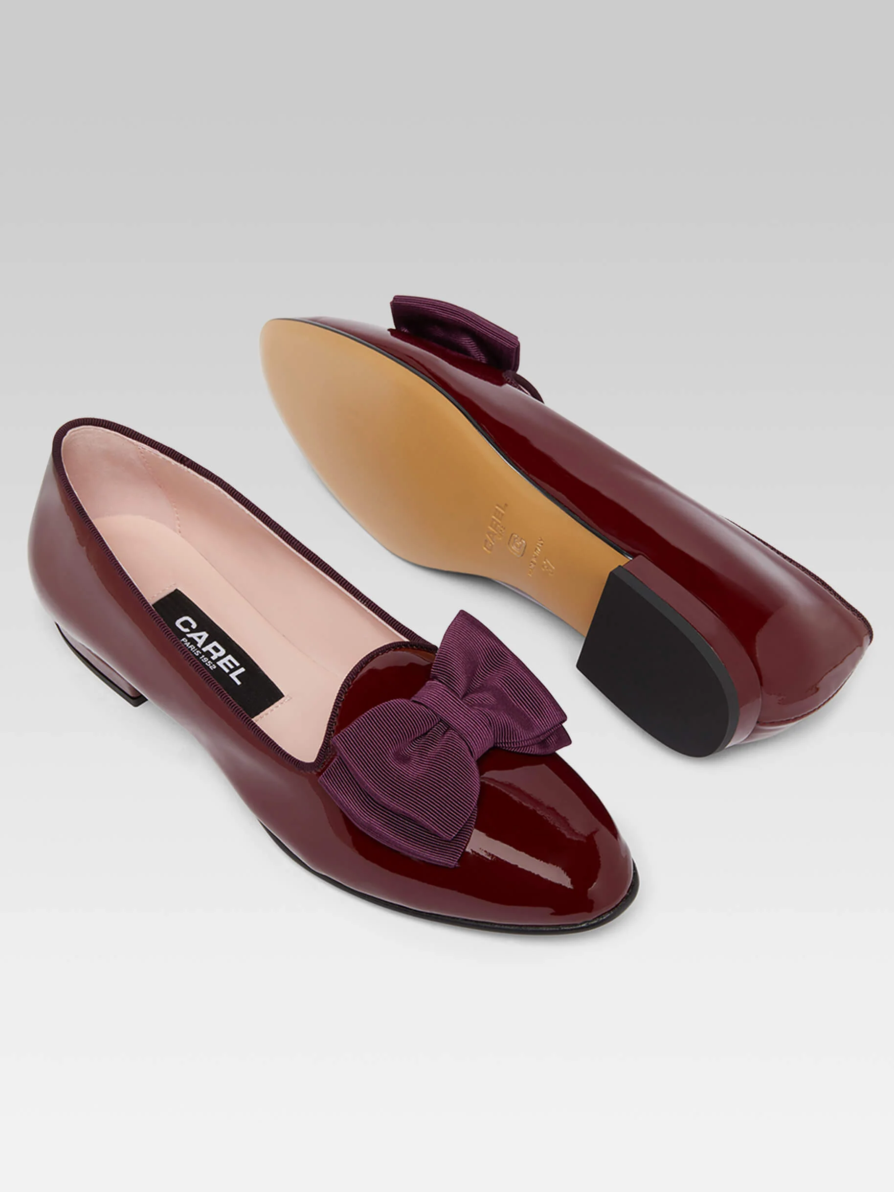Marquis - Ballerines à noeud cuir verni bordeaux - Image 7
