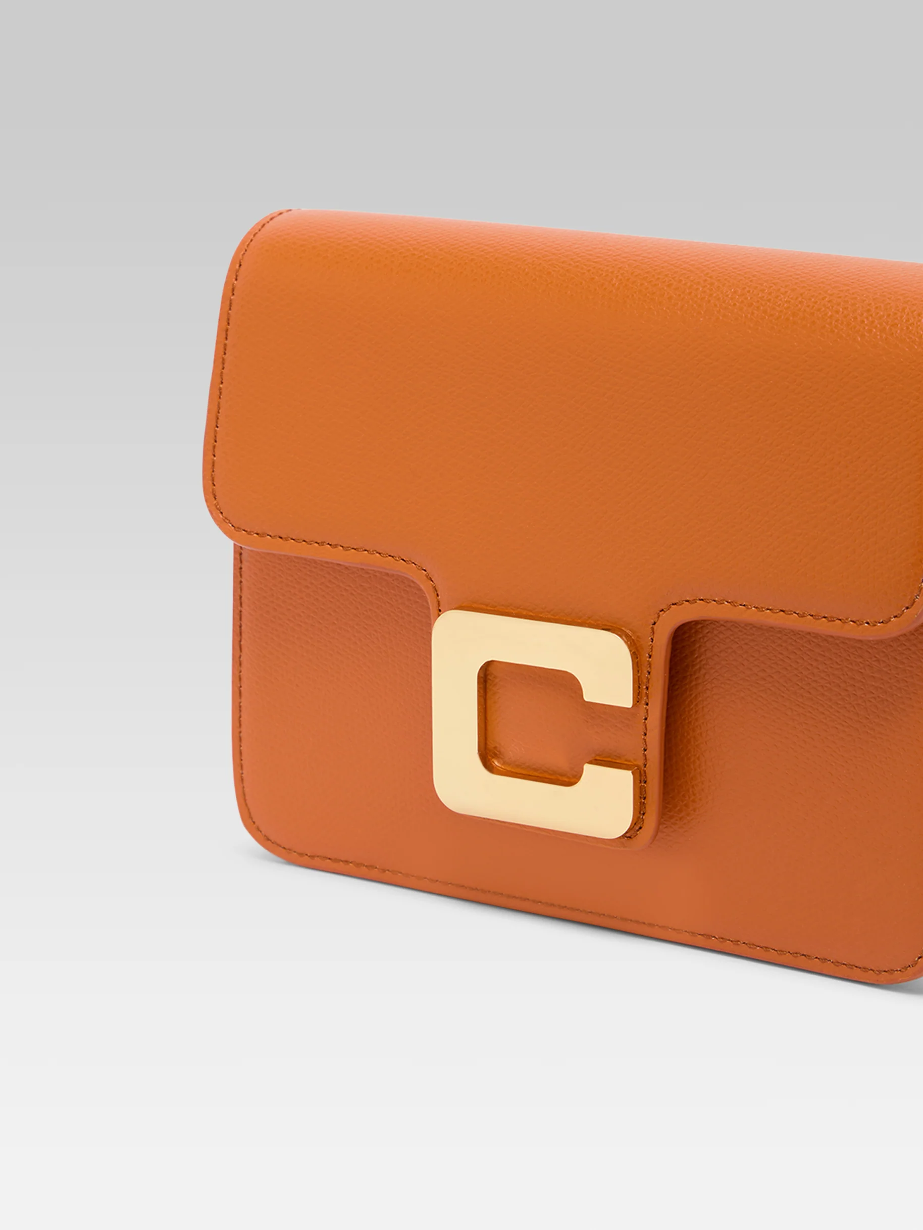 Mini Sorbonne - Sac cuir grainé orange - Image 5