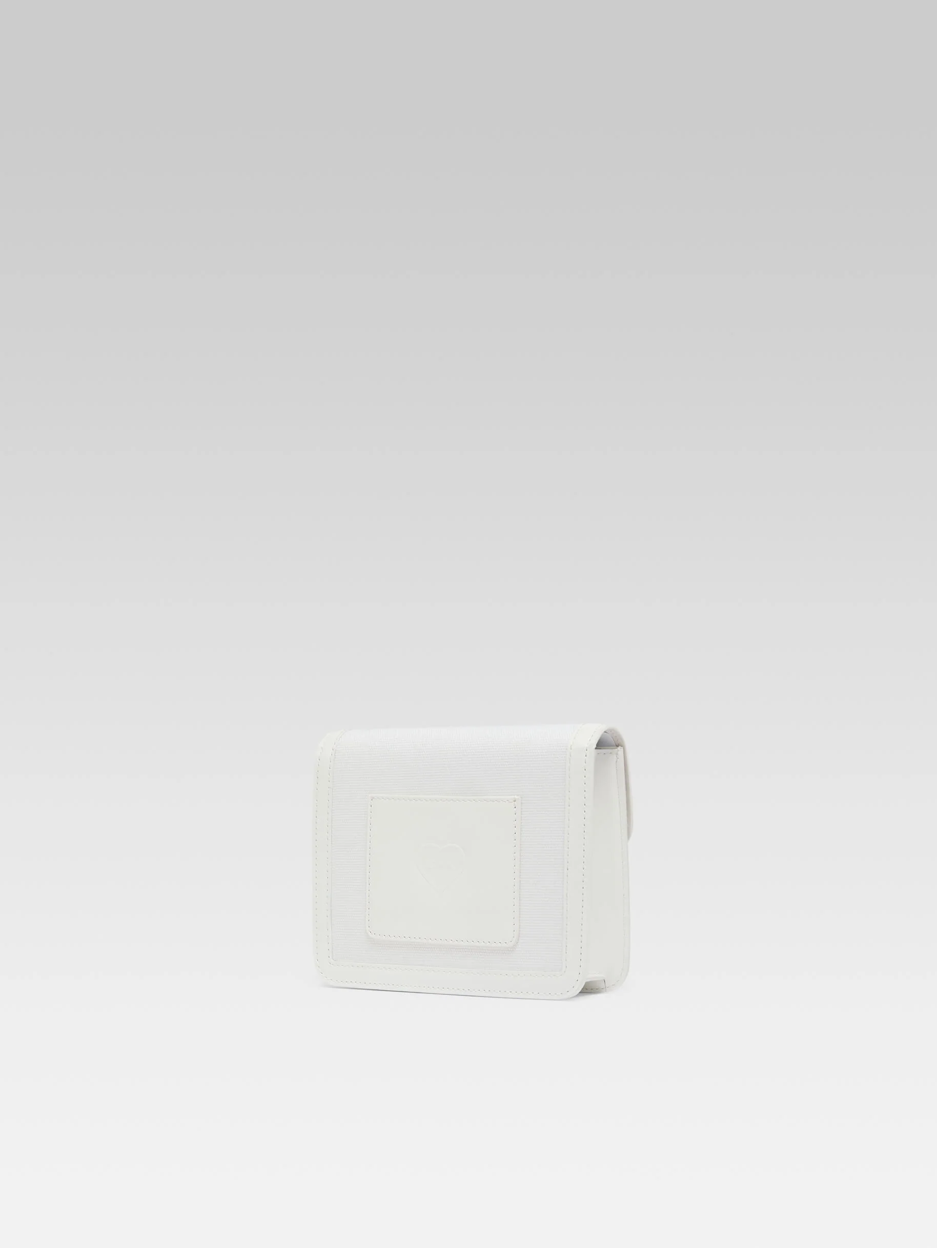 Mini Sorbonne - Sac tissu et cuir verni blanc - Image 8