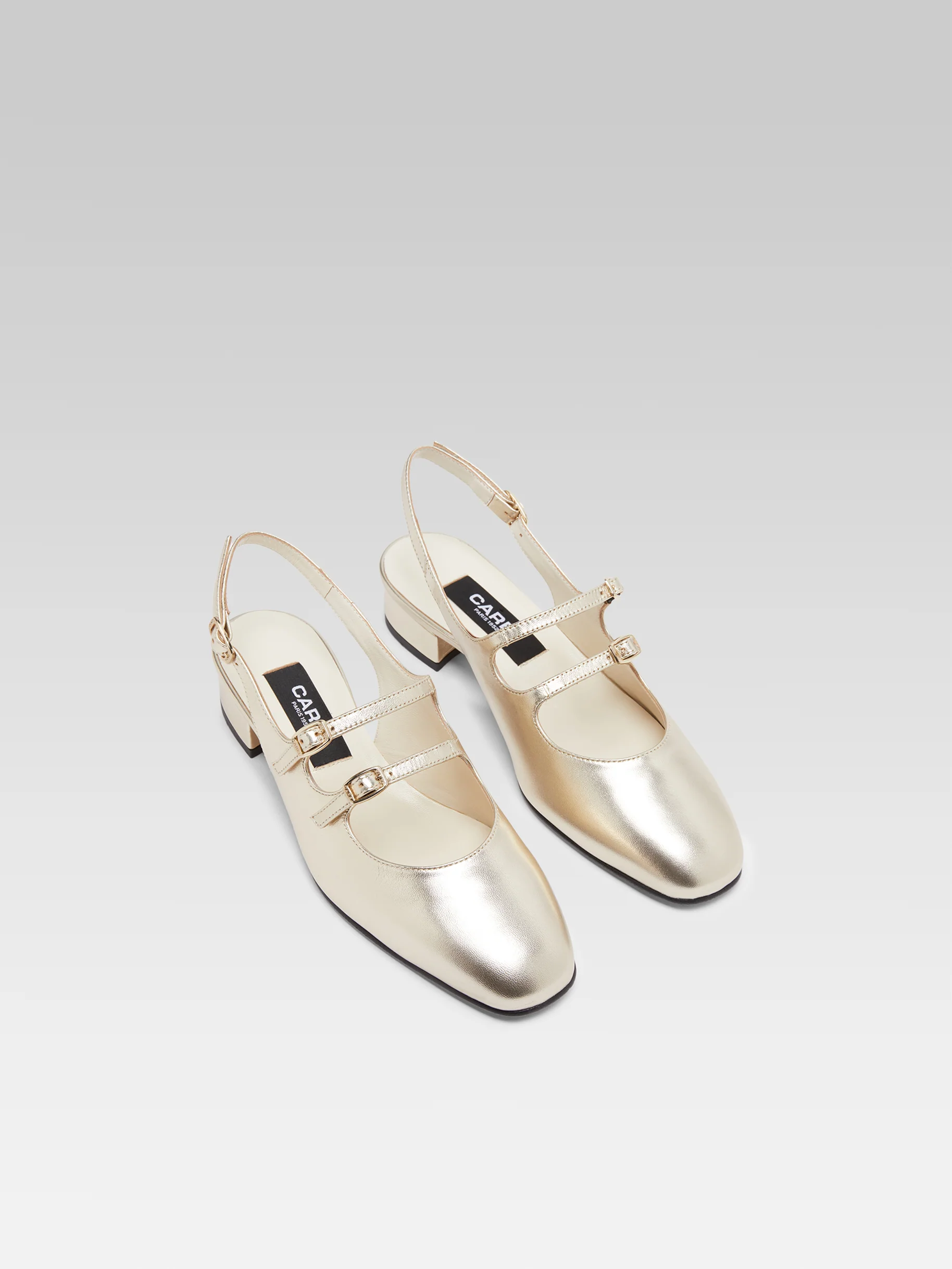 Peche - Babies slingback cuir laminé platine - Image 3