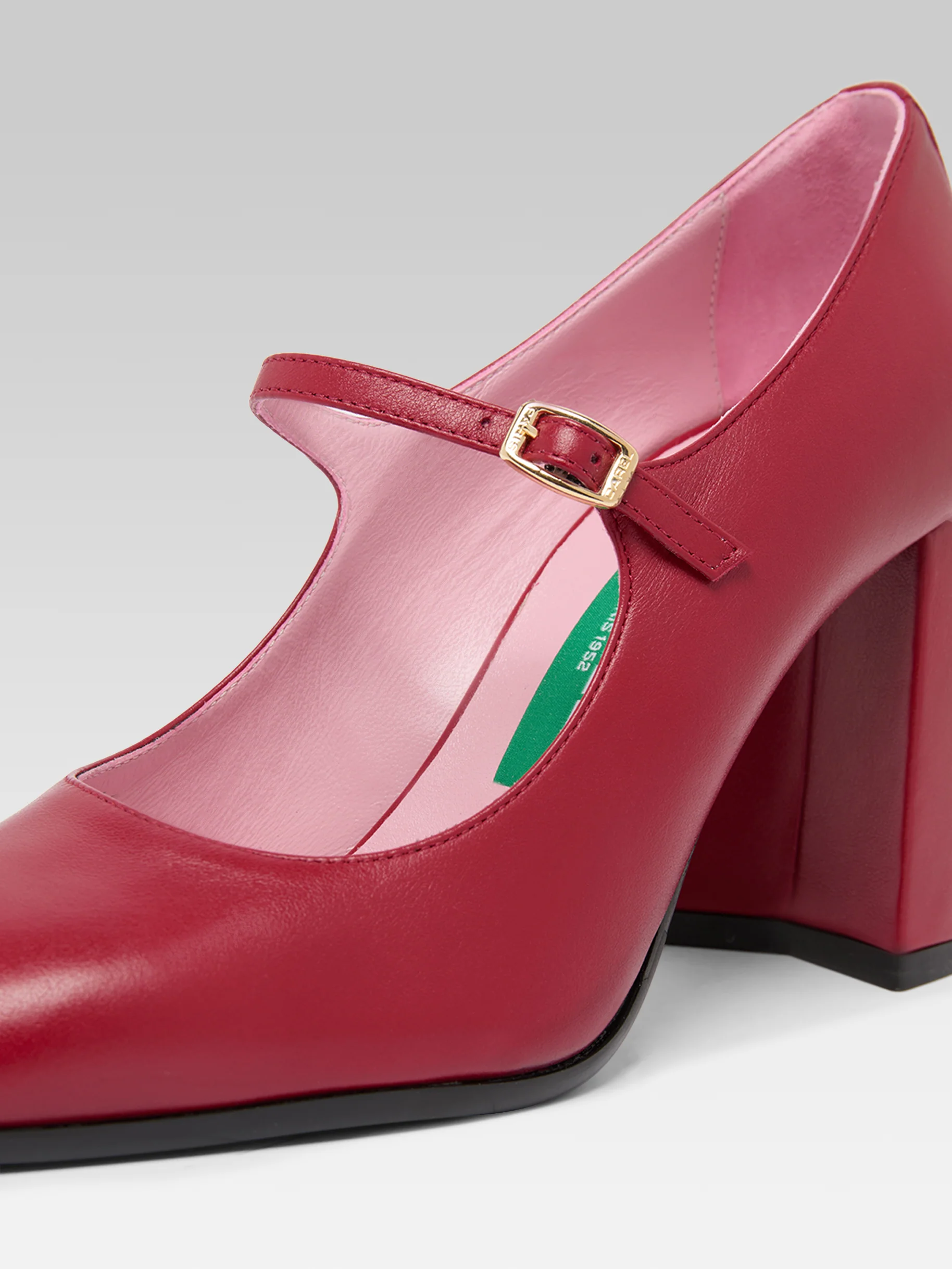 Sacha - Escarpins babies cuir upcyclé rouge - Image 4