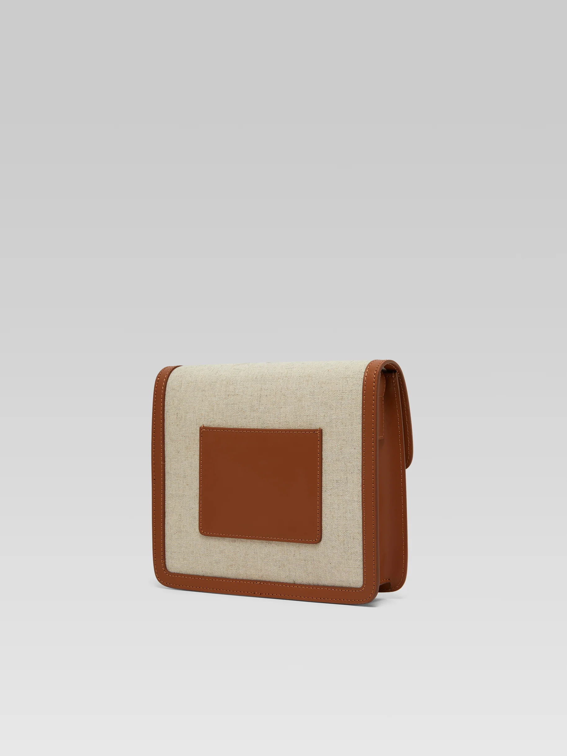 Sorbonne - Sac tissu écru et cuir camel - Image 4