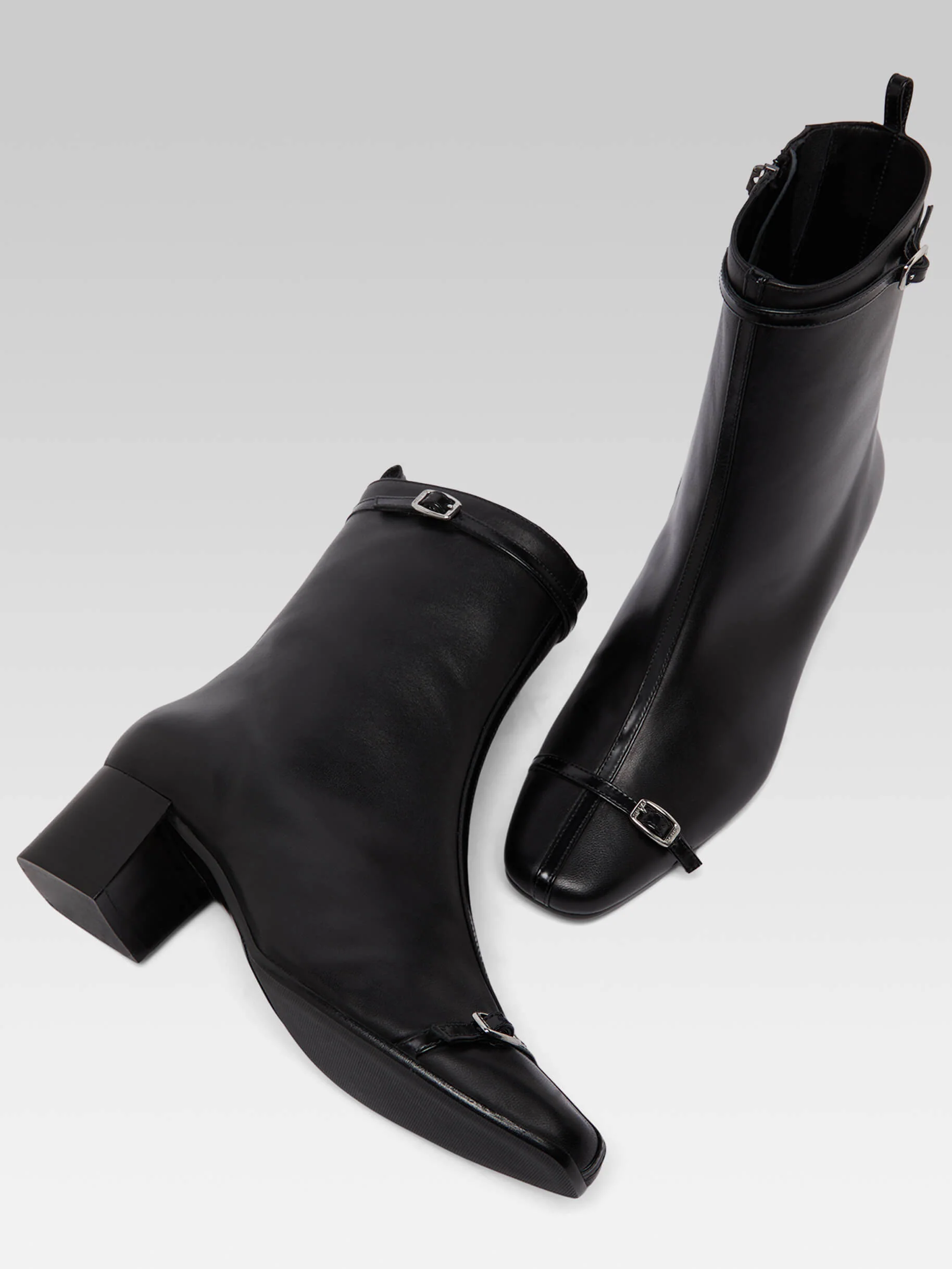 Start - Bottines cuir noir à brides - Image 5